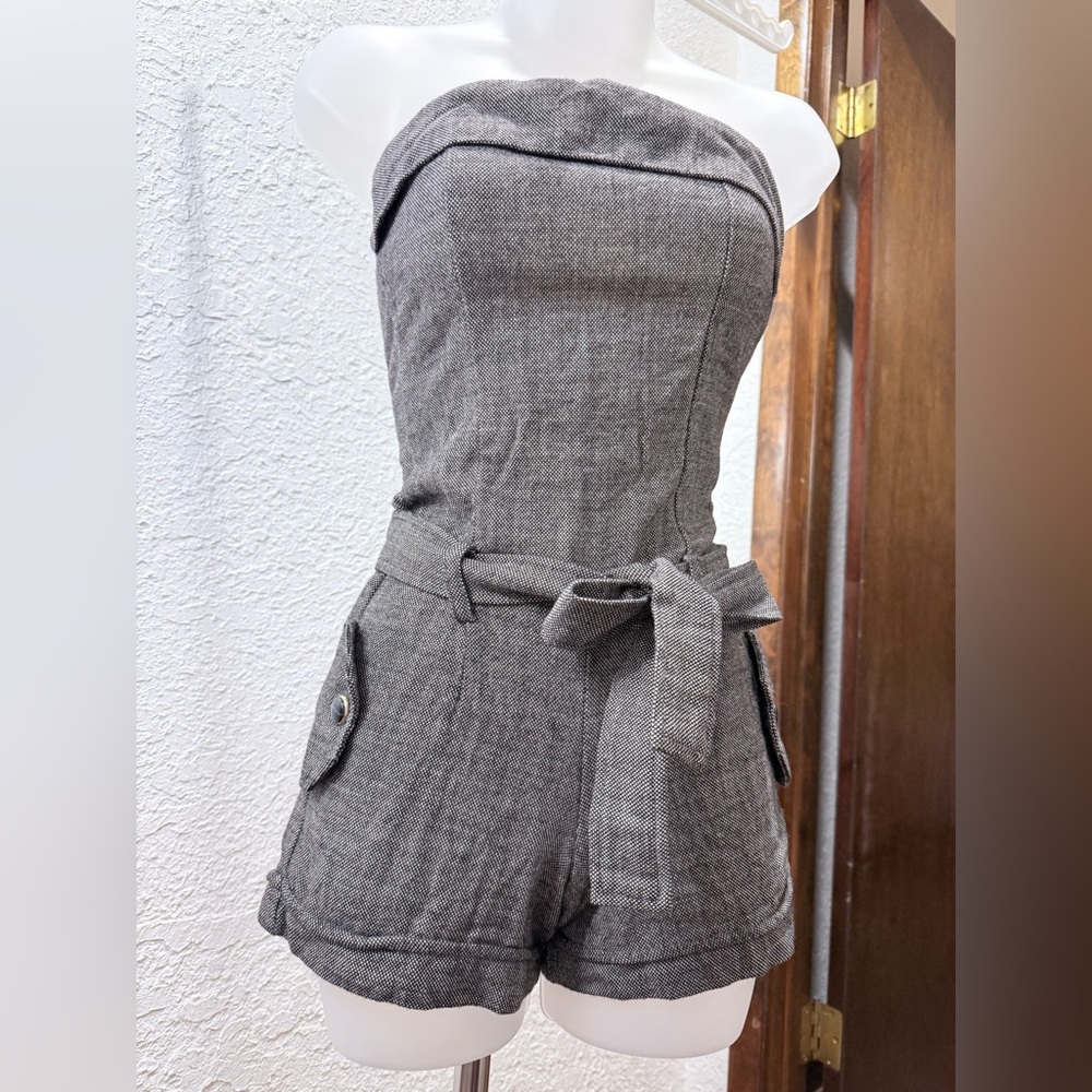 Soft Charcoal Strapless Romper - Picture 5 of 7